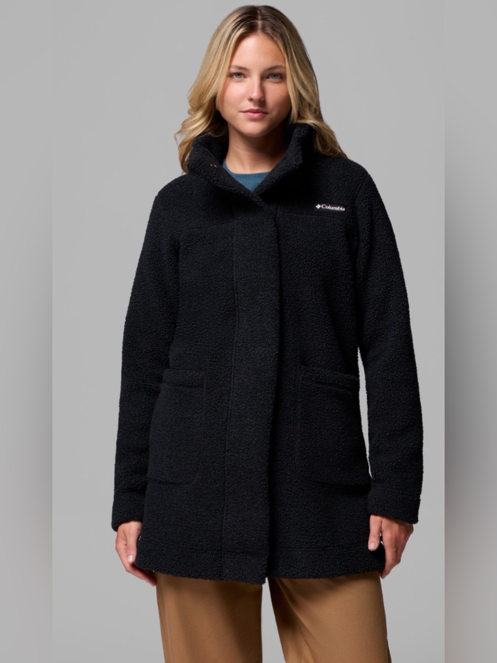 Columbia Panorama Long Black Sherpa Coat